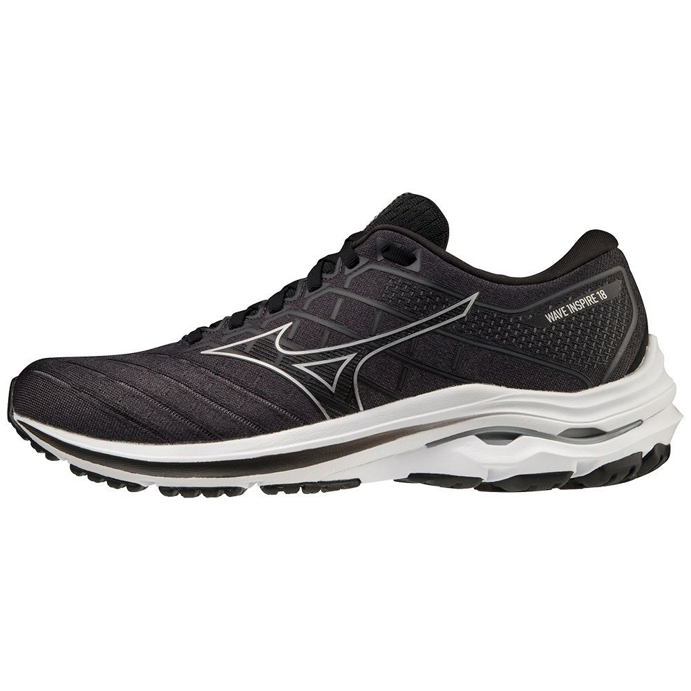Adidasi Alergare Mizuno Wave Inspire 18 Barbati Negrii Argintii | FMTKLR053