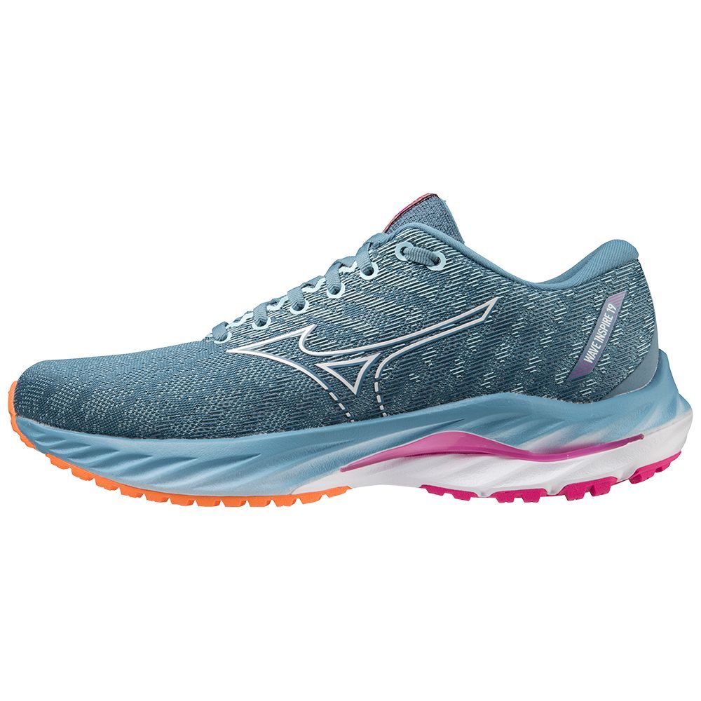Adidasi Alergare Mizuno Wave Inspire 19 Dama Albastri Albi | KWGHAC059
