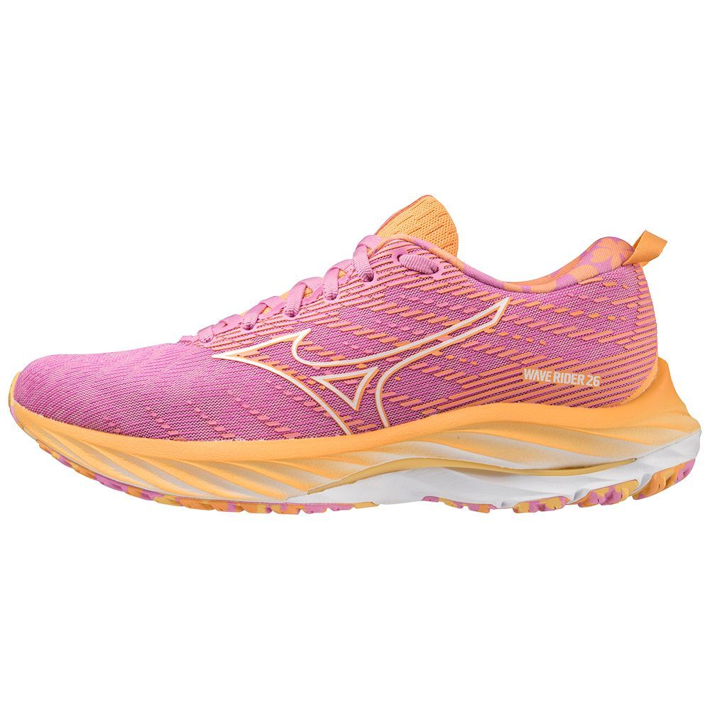 Adidasi Alergare Mizuno Wave Rider 26 Roxy Dama Albi Portocalii | JNUKPZ310