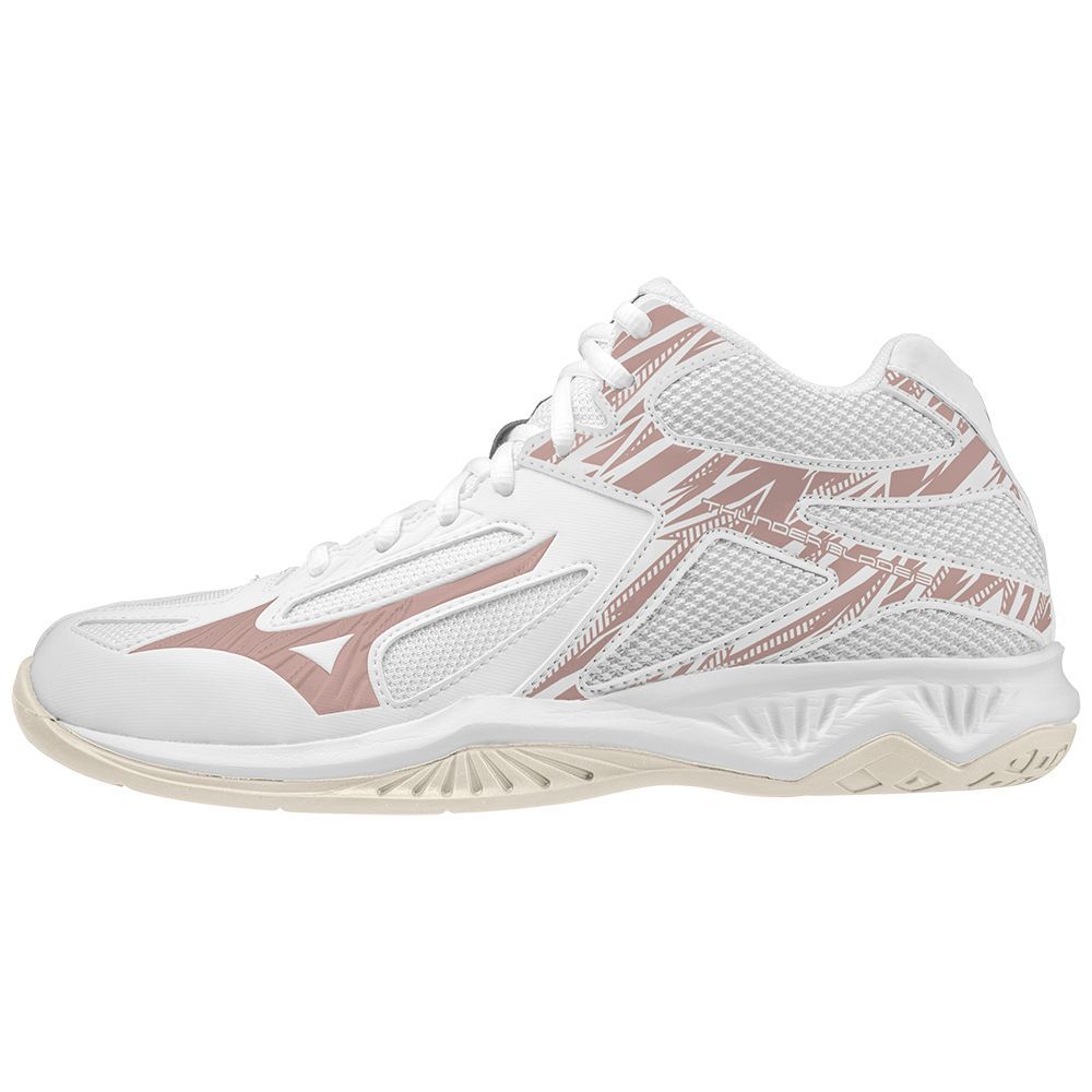 Adidasi Handbal Mizuno Thunder Blade 3 Mid Dama Albi | TNMOSV083