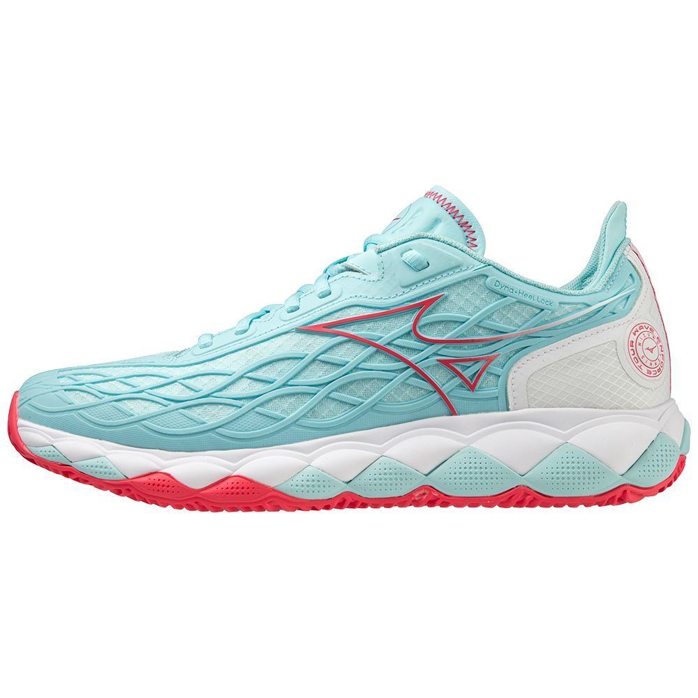 Adidasi Tenis Mizuno Wave Enforce Tour Cc Dama Turcoaz Corai Albi | DJLKMQ698