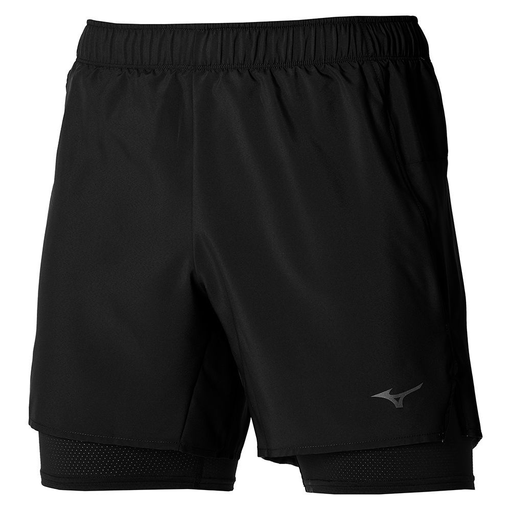 Pantaloni Scurti Mizuno Core 5.5 2in1 Barbati Negrii | EMHFUS041