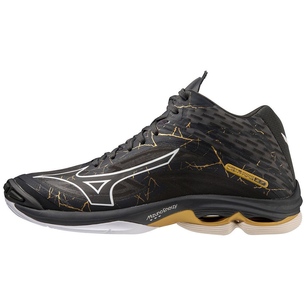 Pantofi Volei Mizuno Wave Lightning Z7 Mid Dama Negrii Aurii | CTDIQZ417
