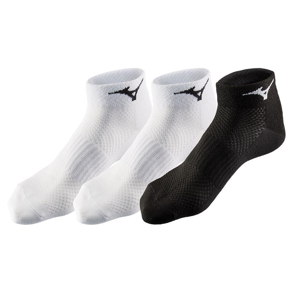 Sosete Mizuno Training Mid 3p Dama Albi Albi Negrii | SIWXBE860