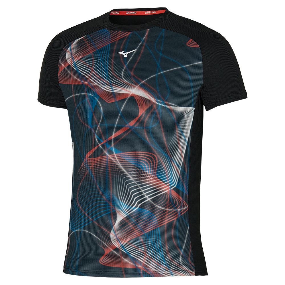 Topuri Mizuno Aero Tee Barbati Negrii | LFNKYQ693