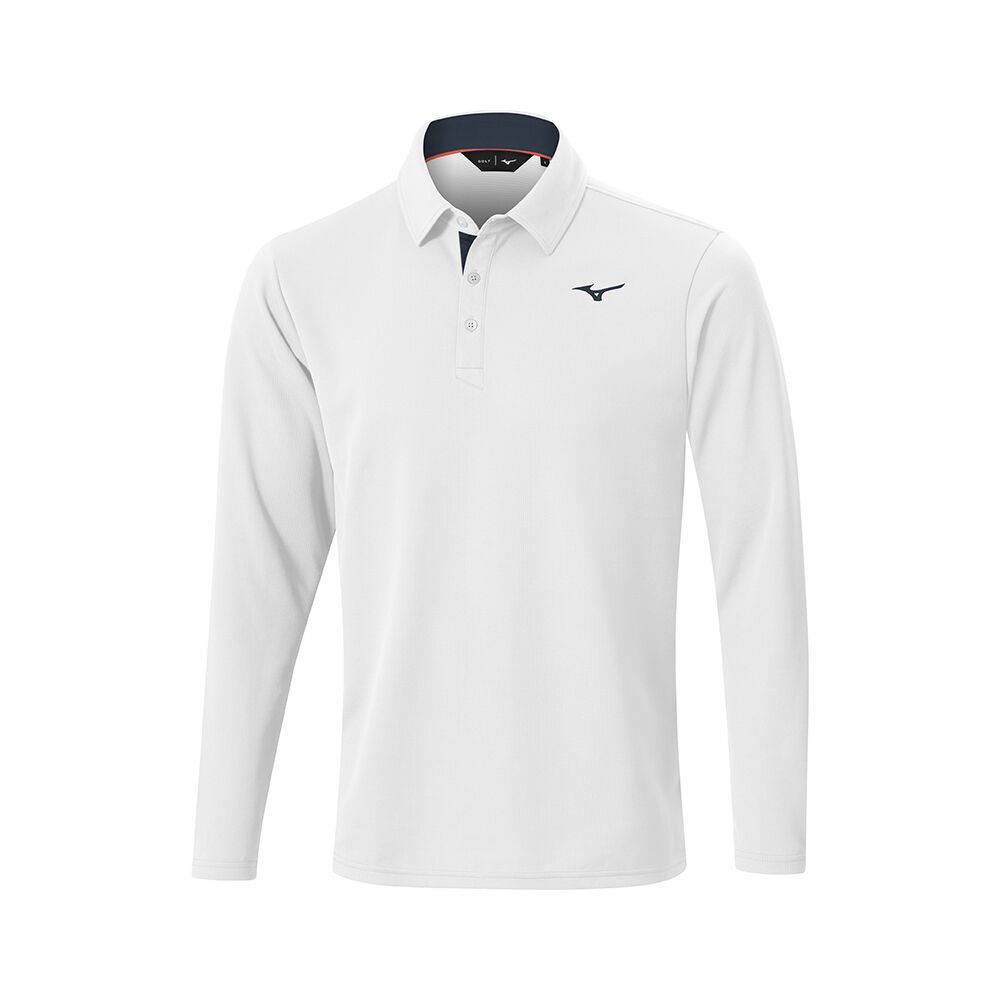 Topuri Mizuno Breath Thermo L/S Polo Barbati Albi | JTMHXO150
