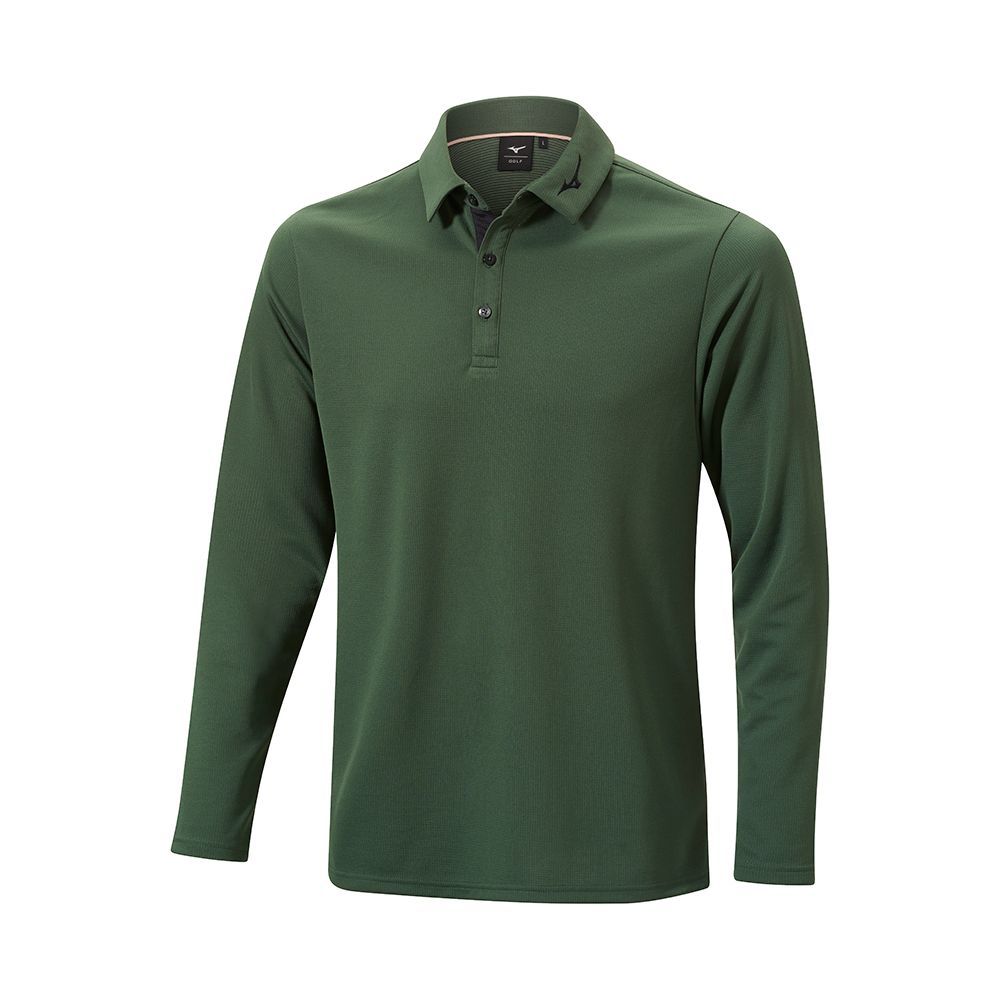 Topuri Mizuno Breath Thermo Winter L/S Polo Barbati Verzi | LAZTEK674