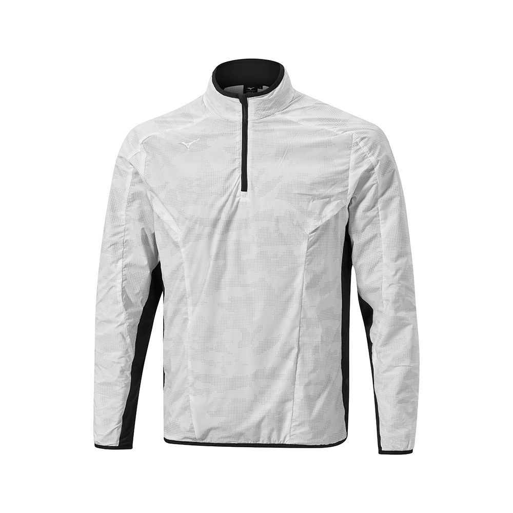 Topuri Mizuno Winter Stretch 1/4 Zip Barbati Albi | RJFTMC904